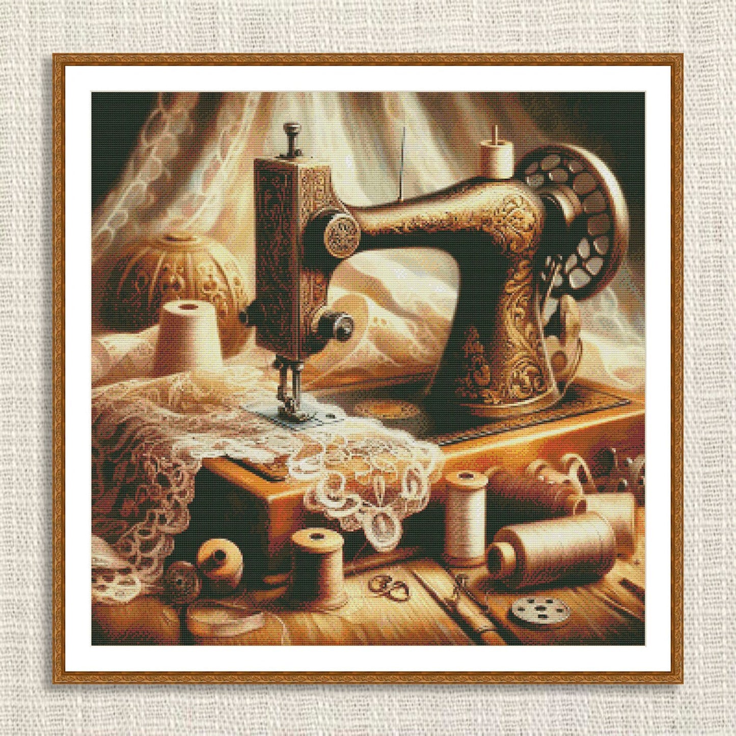 Vintage sewing machine #3, Counted Cross Stitch Pattern, Digital Pattern, Sewing room Pattern, Hand Embroidery, Needlepoint chart
