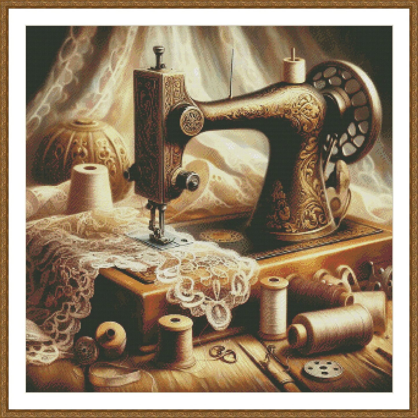 Vintage sewing machine #3, Counted Cross Stitch Pattern, Digital Pattern, Sewing room Pattern, Hand Embroidery, Needlepoint chart