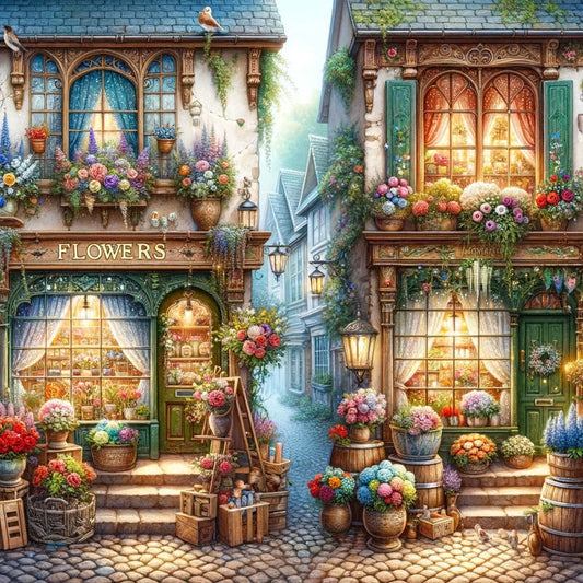 Cross Stitch Pattern Flower Shops Full Coverage