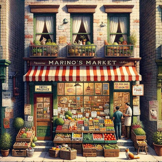 Cross Stitch Pattern Marino's Market Full Coverage