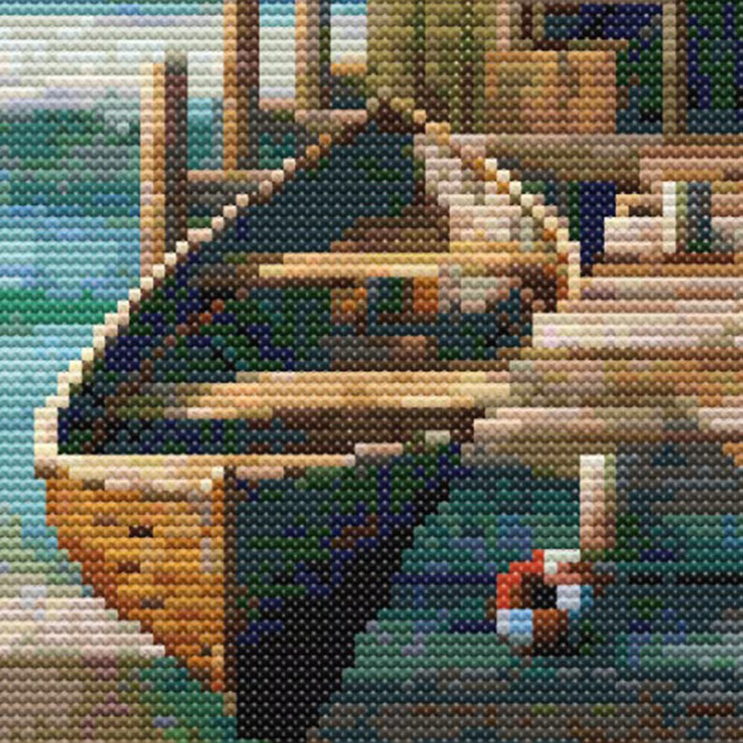 Boat Shed Cross Stitch Pattern, Full Coverage Cross Stitch, Advanced Cross Stitch Pattern, Instant Download.