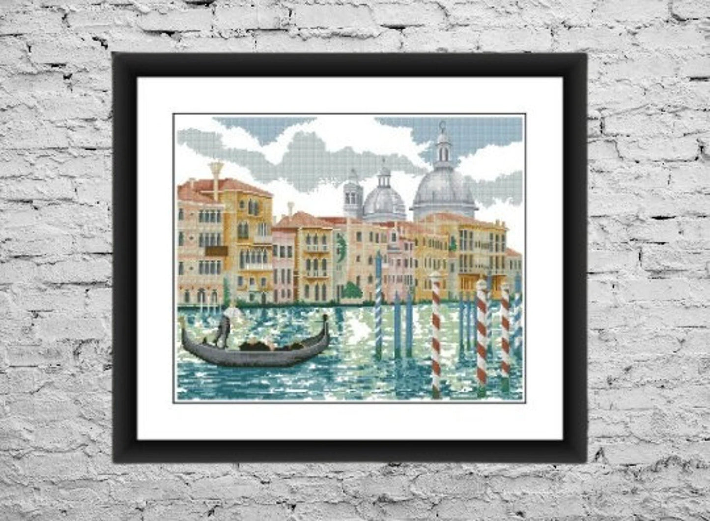 Venice Counted cross stitch pattern İtalian Cityscape Digital cross stitch chart watercolor city cross stitch pattern needlepoint chart