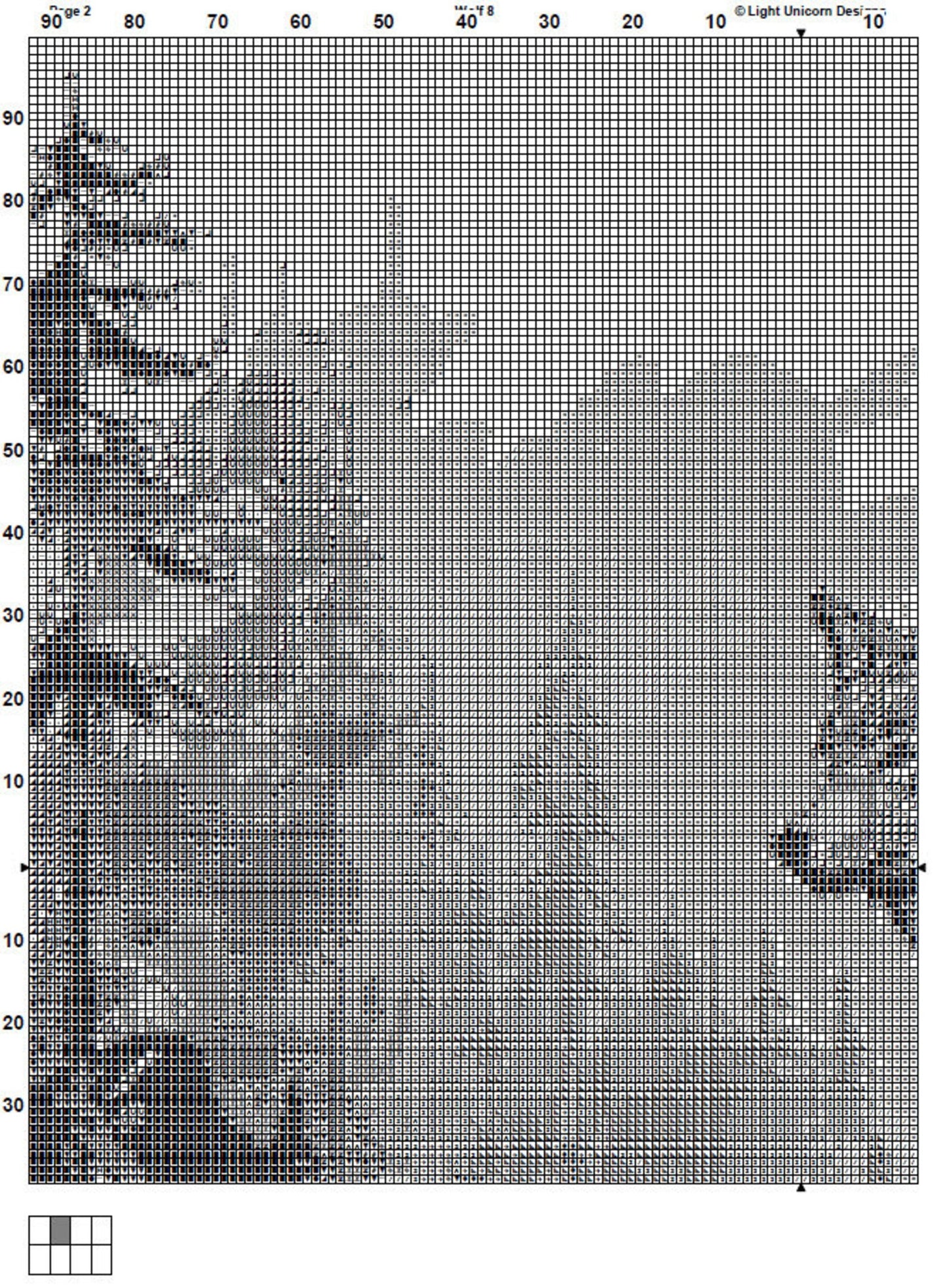 Wolf Cross Stitch Pattern 8 Instant PDF Download - Wolf Watercolor Cross Stitch Pattern - Animal Cross Stitch Pattern