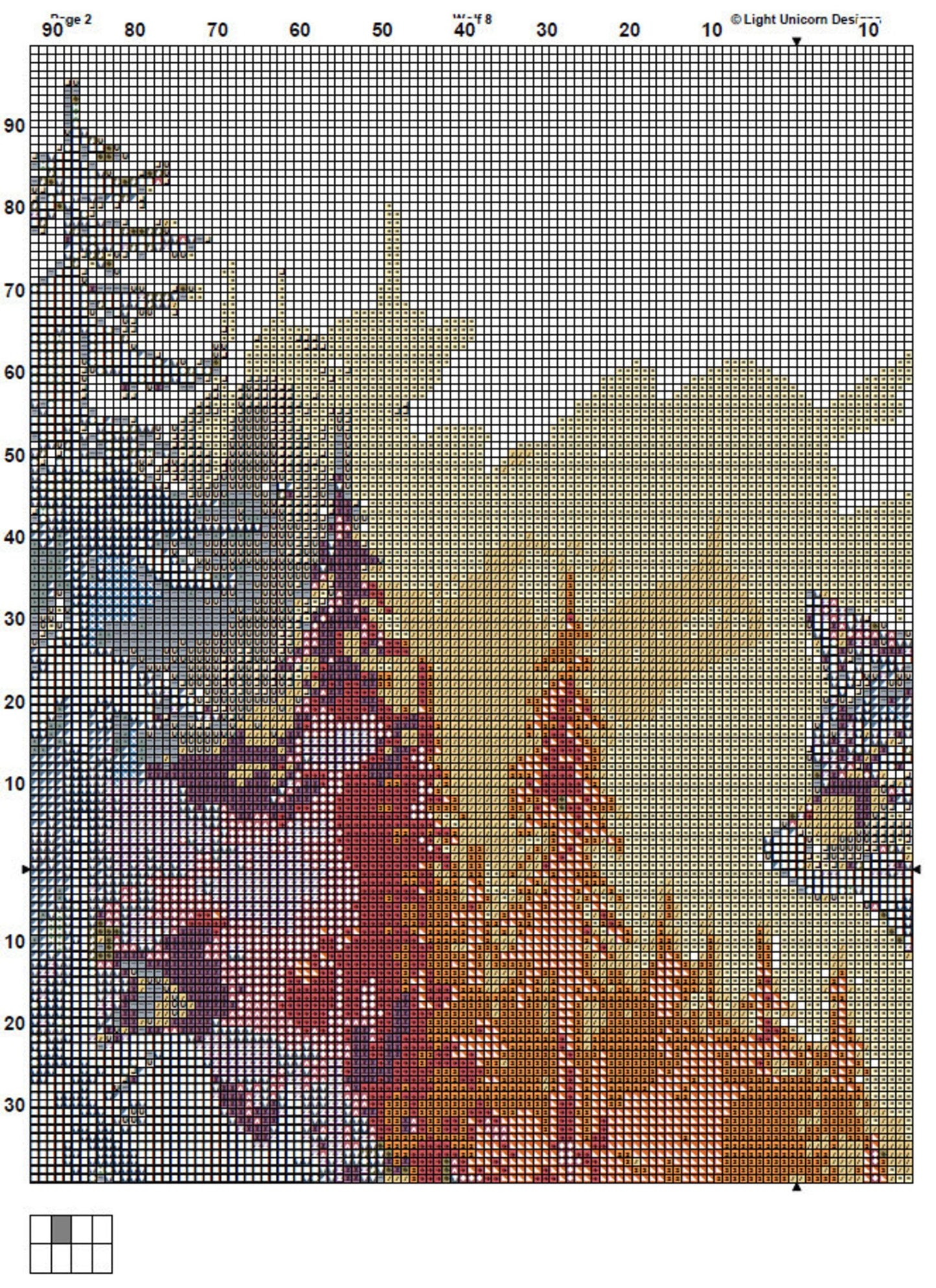 Wolf Cross Stitch Pattern 8 Instant PDF Download - Wolf Watercolor Cross Stitch Pattern - Animal Cross Stitch Pattern