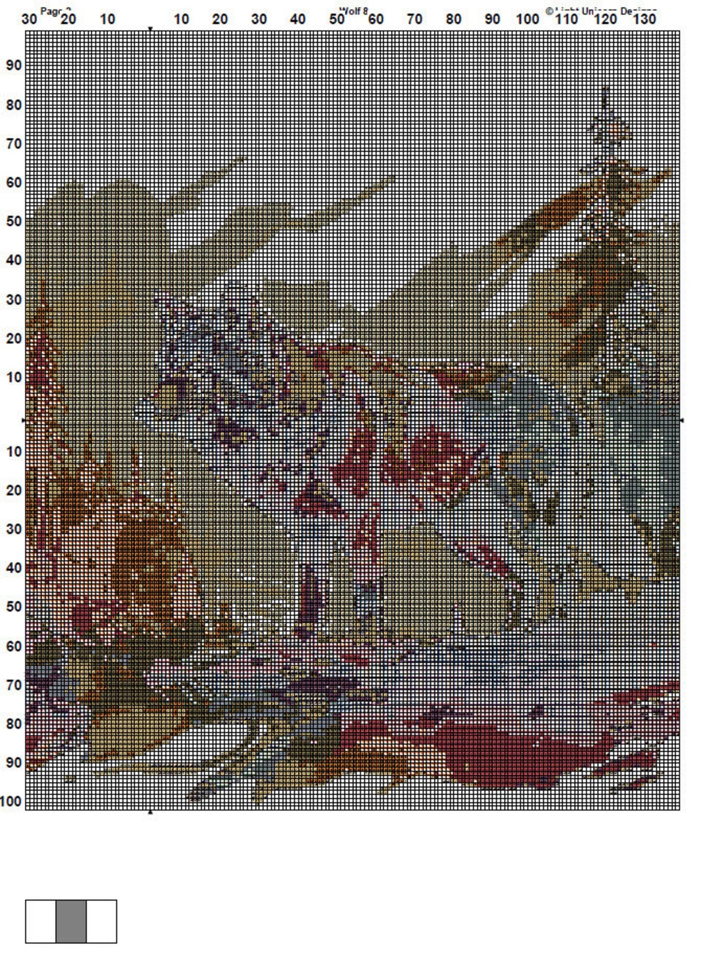 Wolf Cross Stitch Pattern 8 Instant PDF Download - Wolf Watercolor Cross Stitch Pattern - Animal Cross Stitch Pattern