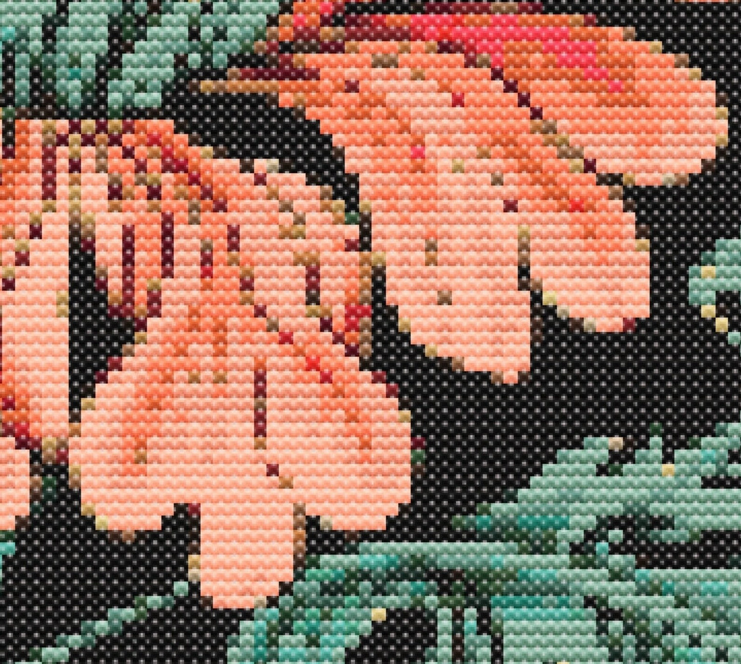 Cushion Cover Mid Century Cross Stitch Sewing Modern Embroidery Pattern Classic Artwork Art Needlework Embroidery Bright Floral Mid Century