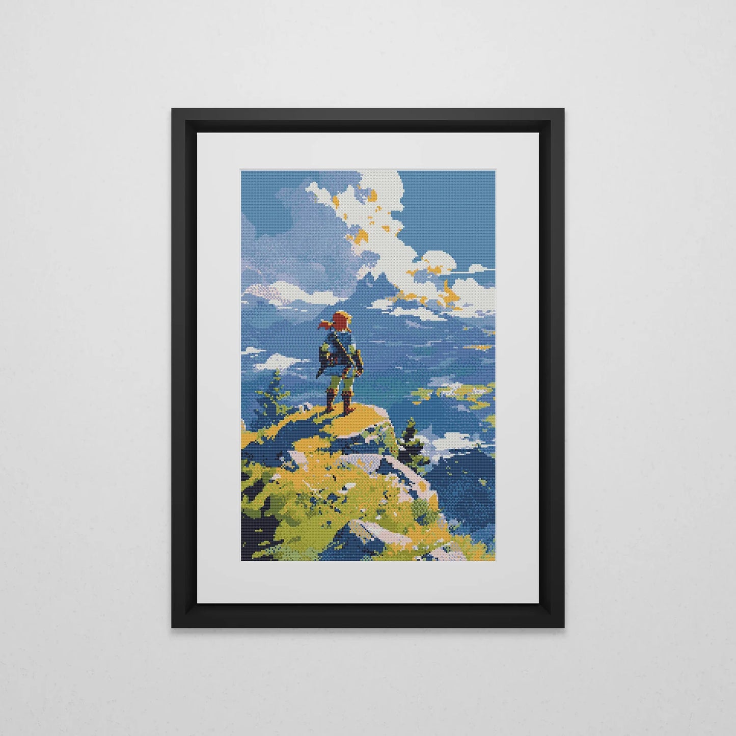 Zelda inspired Cross Stitch Pattern | BOTW Landscape Cross Stitch | Nature Patterns | Large Counted Cross Stitch PDF