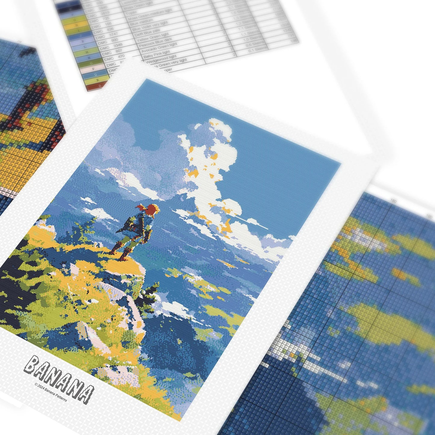 Zelda inspired Cross Stitch Pattern | BOTW Landscape Cross Stitch | Nature Patterns | Large Counted Cross Stitch PDF