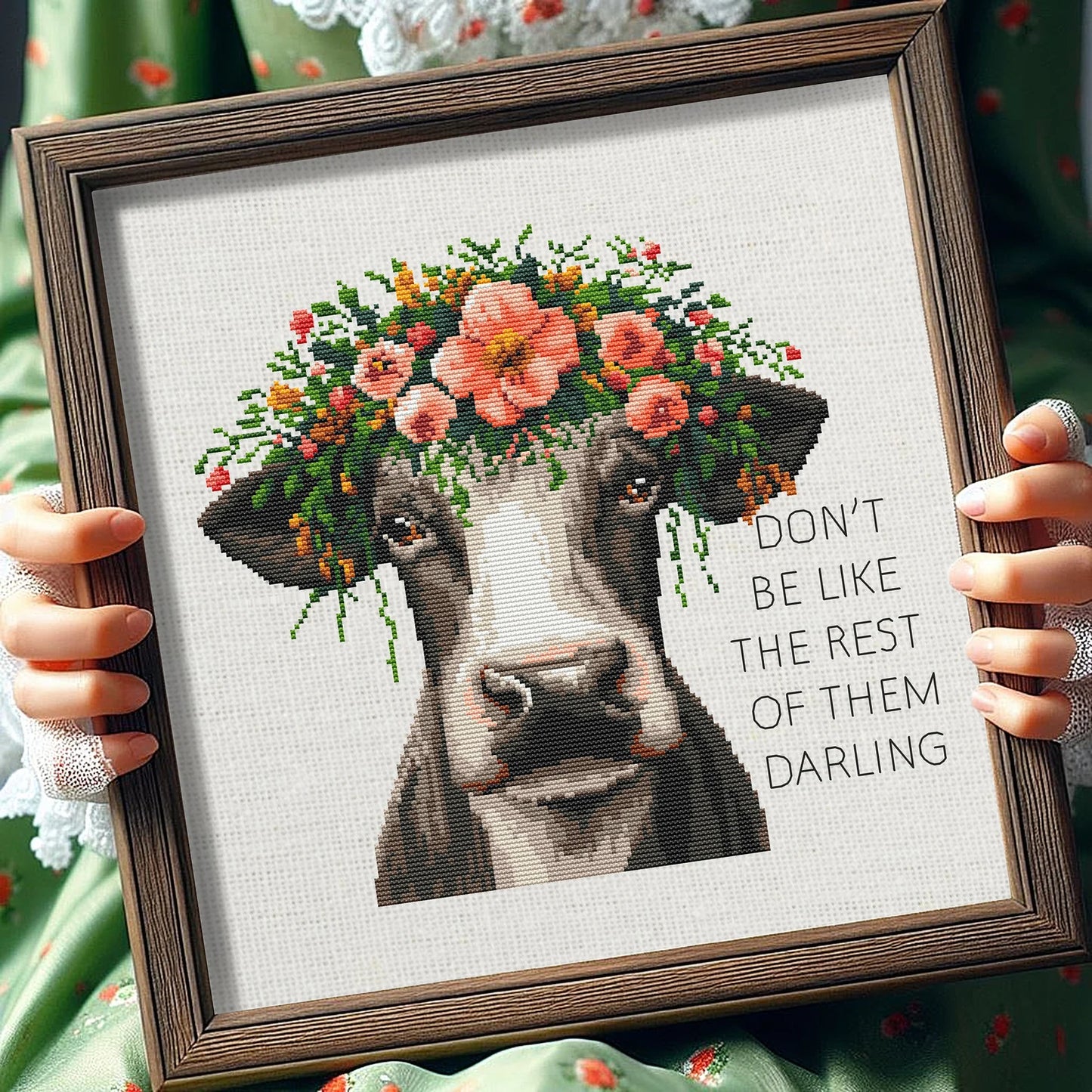 Cow Cross Stitch Pattern, Funny Cross Stitch Pattern, Quote Inspirational Cross Stitch, Cross Stitch Flower, punto de cruz