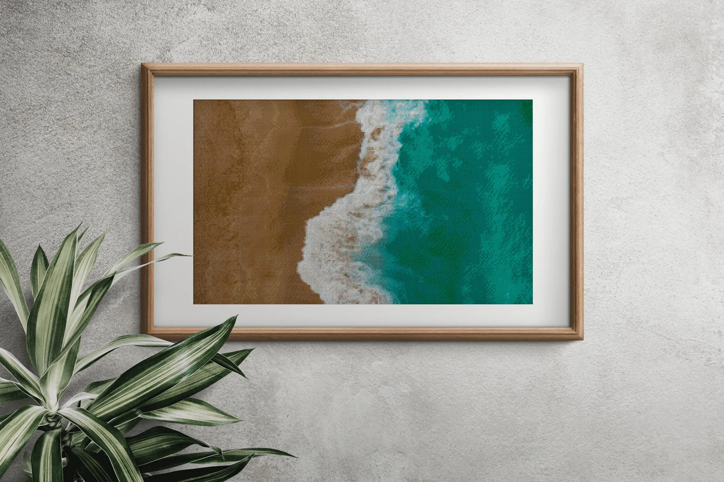 Ocean Beach Cross Stitch Pattern ,X Stitch Chart, Instant Download , Digital File , Coastal Landscape, Ocean Waves