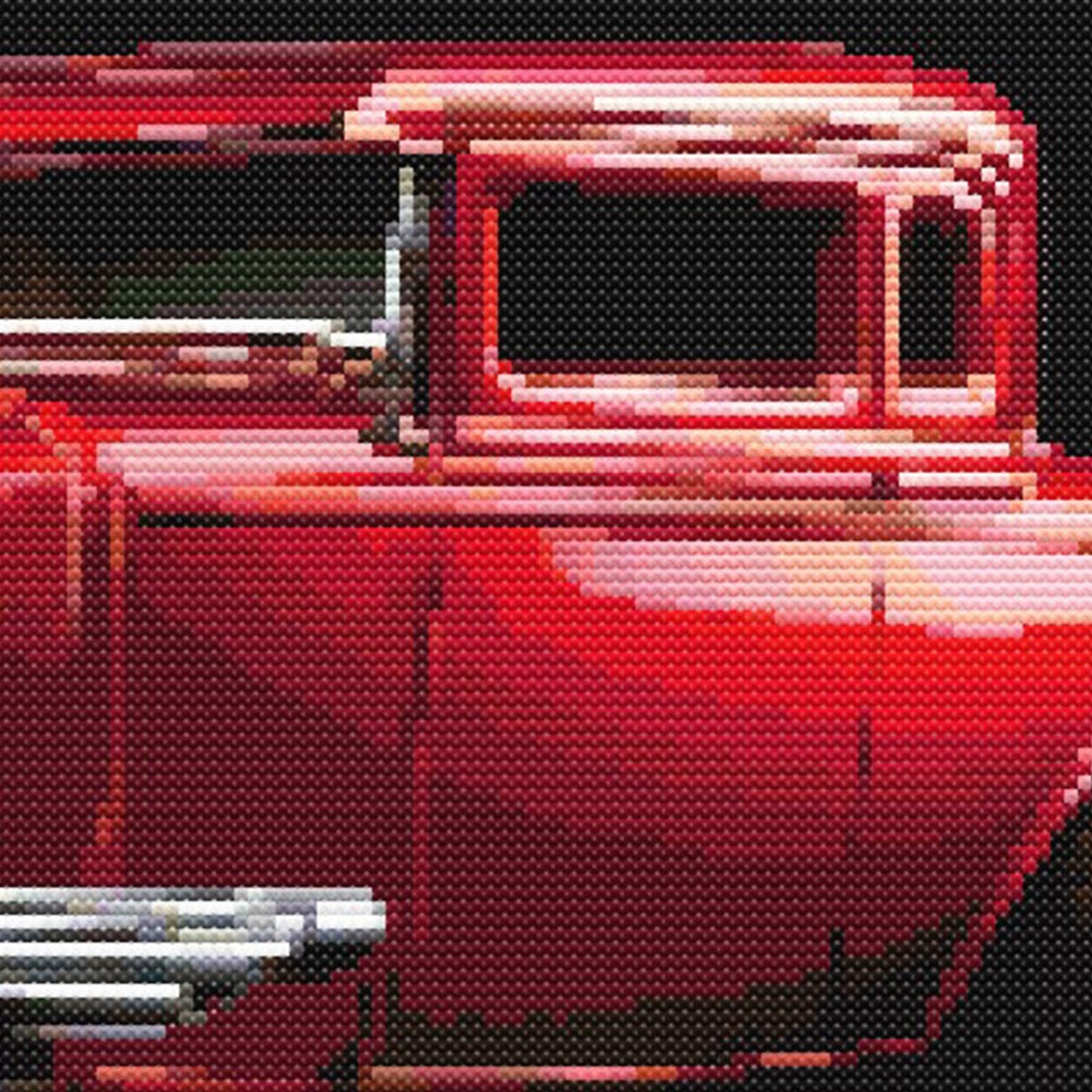 Hot Rod Cross Stitch Pattern, Classic Car Cross Stitch, Digital Download