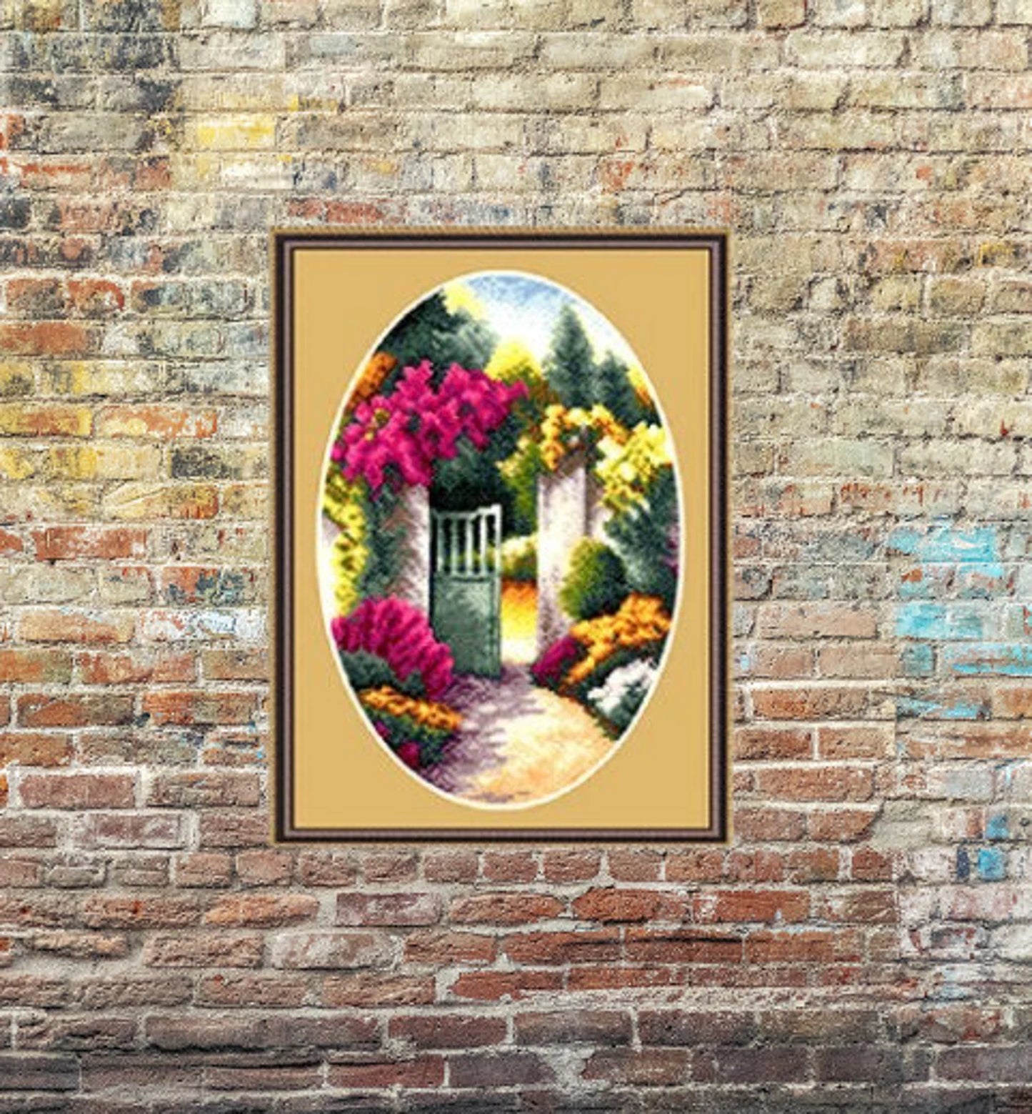 Blooming garden Counted cross stitch pdf pattern cottage Digital cross stitch chart gardening chart cross stitch pattern