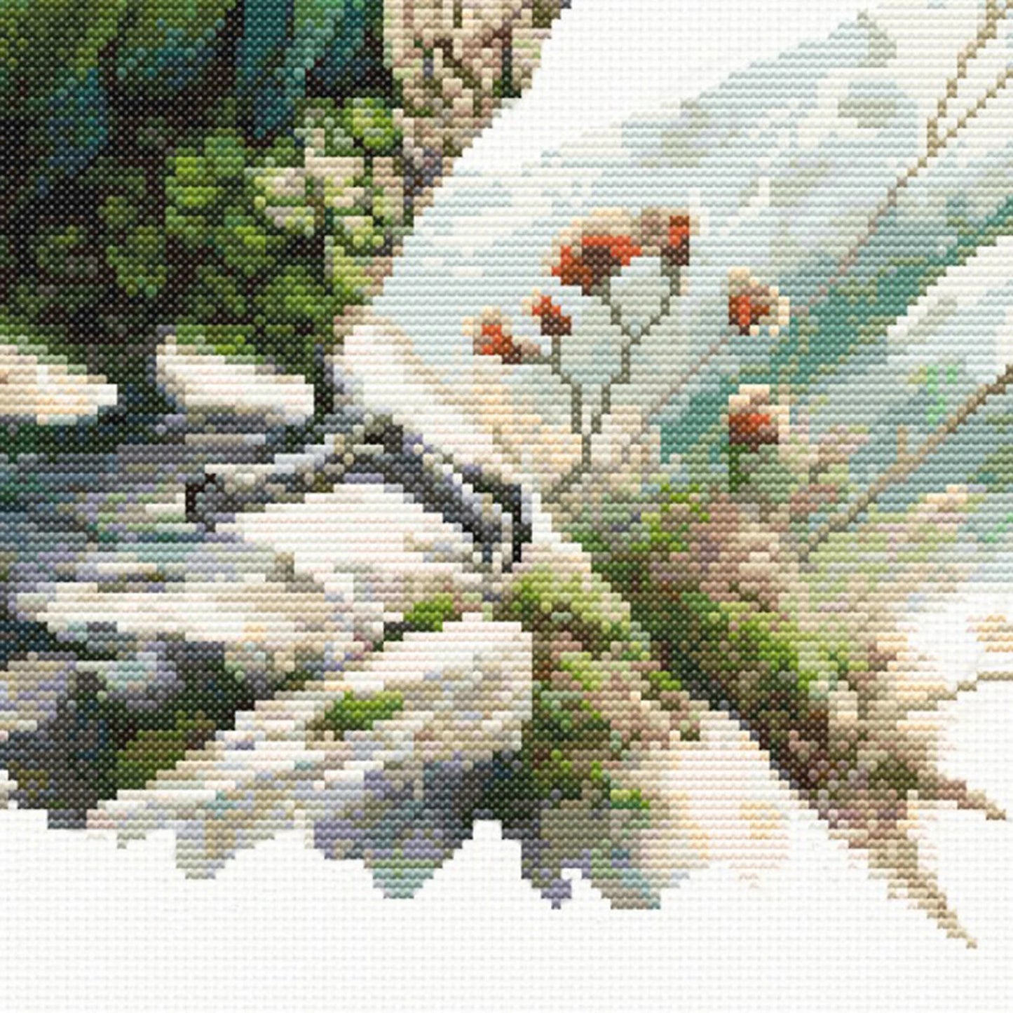 New Zealand Kea Cross Stitch Pattern. Native New Zealand Bird Cross-Stitch Pattern in watercolor tones. Digital PDF Download
