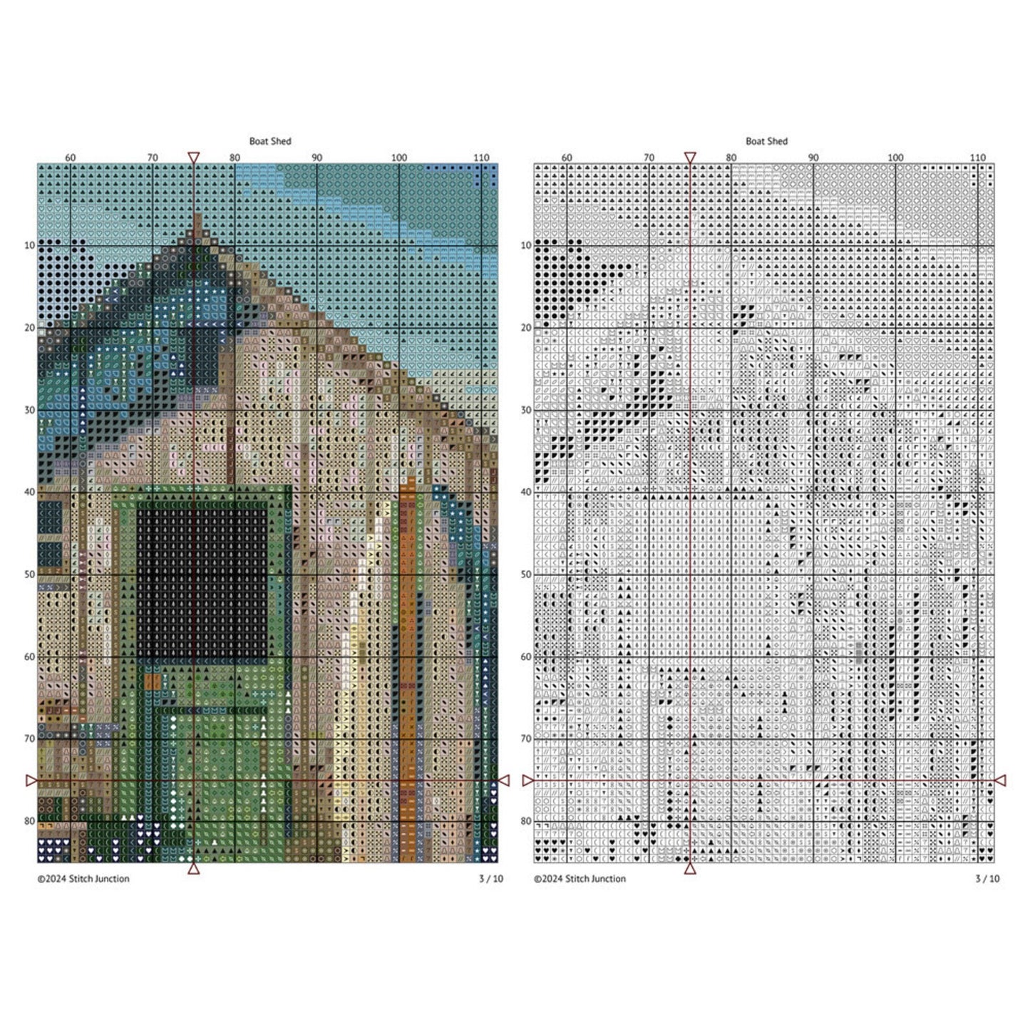 Boat Shed Cross Stitch Pattern, Full Coverage Cross Stitch, Advanced Cross Stitch Pattern, Instant Download.