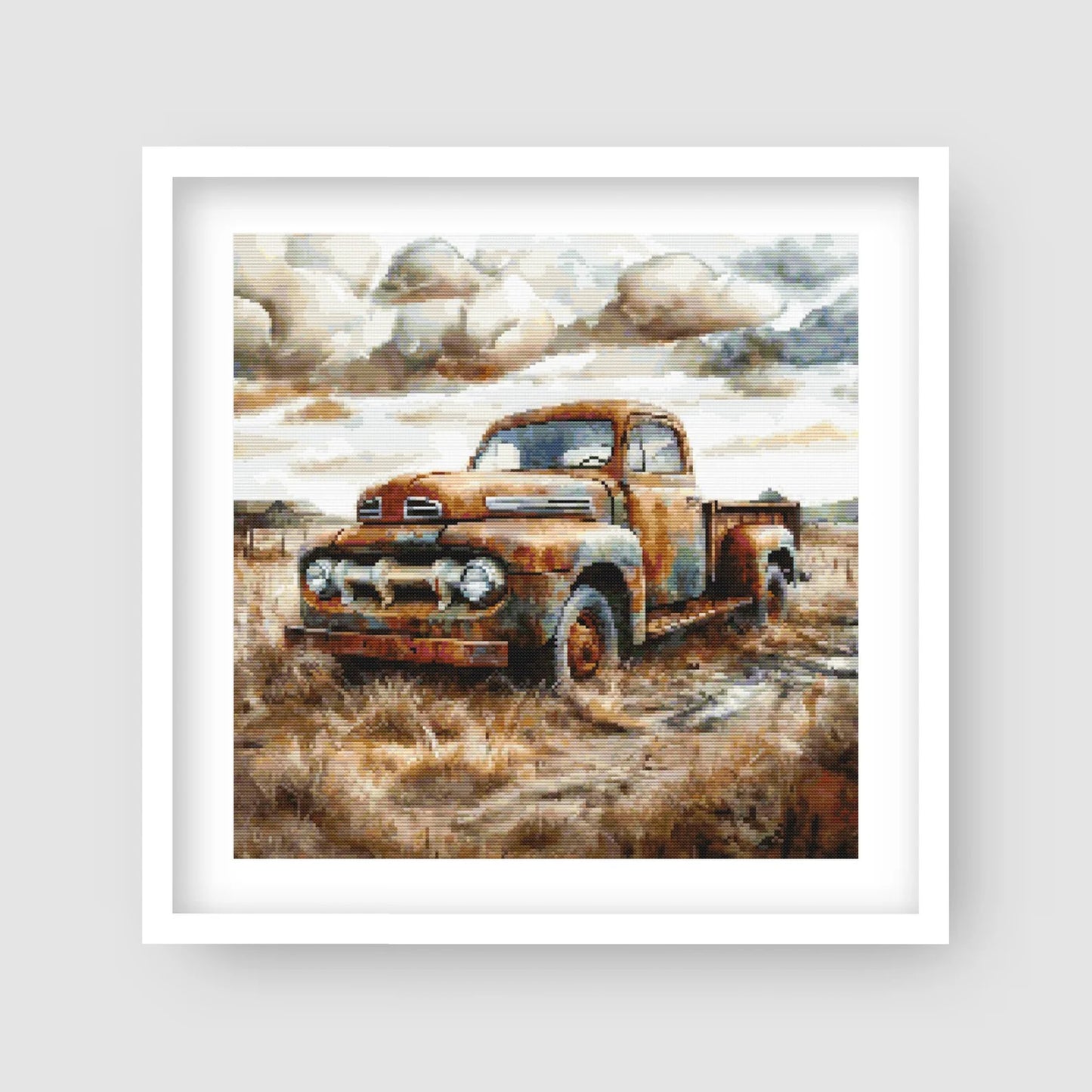 Vintage Farm Truck Cross Stitch Pattern - Rustic Pickup Cross Stitch Design for Stitching Enthusiasts. Digital PDF Download