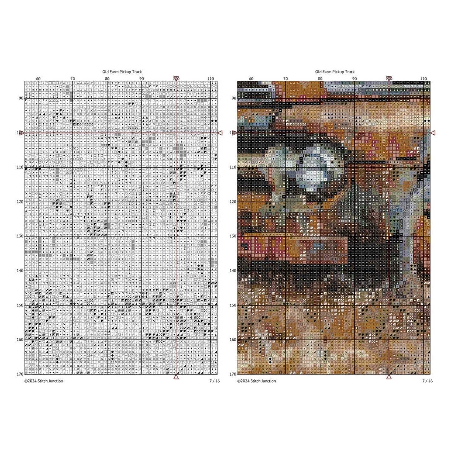 Vintage Farm Truck Cross Stitch Pattern - Rustic Pickup Cross Stitch Design for Stitching Enthusiasts. Digital PDF Download