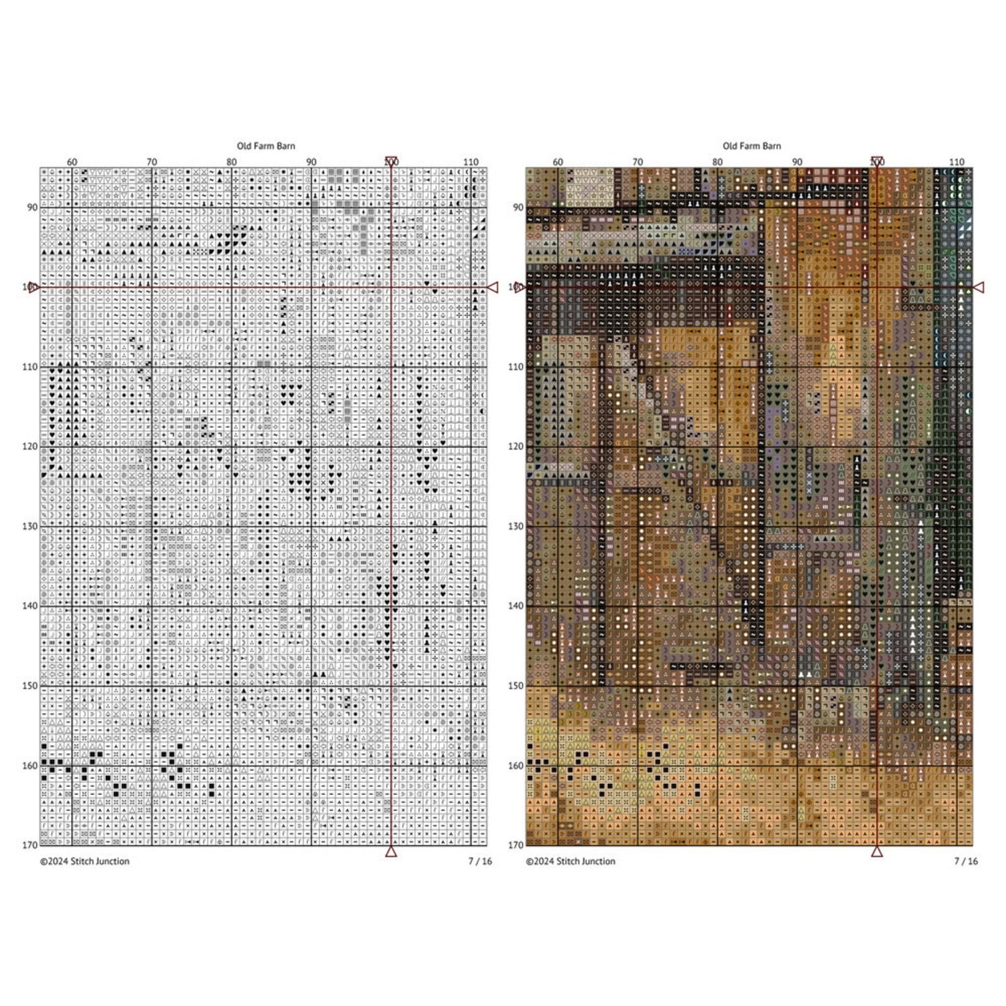 Rustic Barn Cross Stitch Pattern – Countryside Farmhouse Needlework. Digital Download