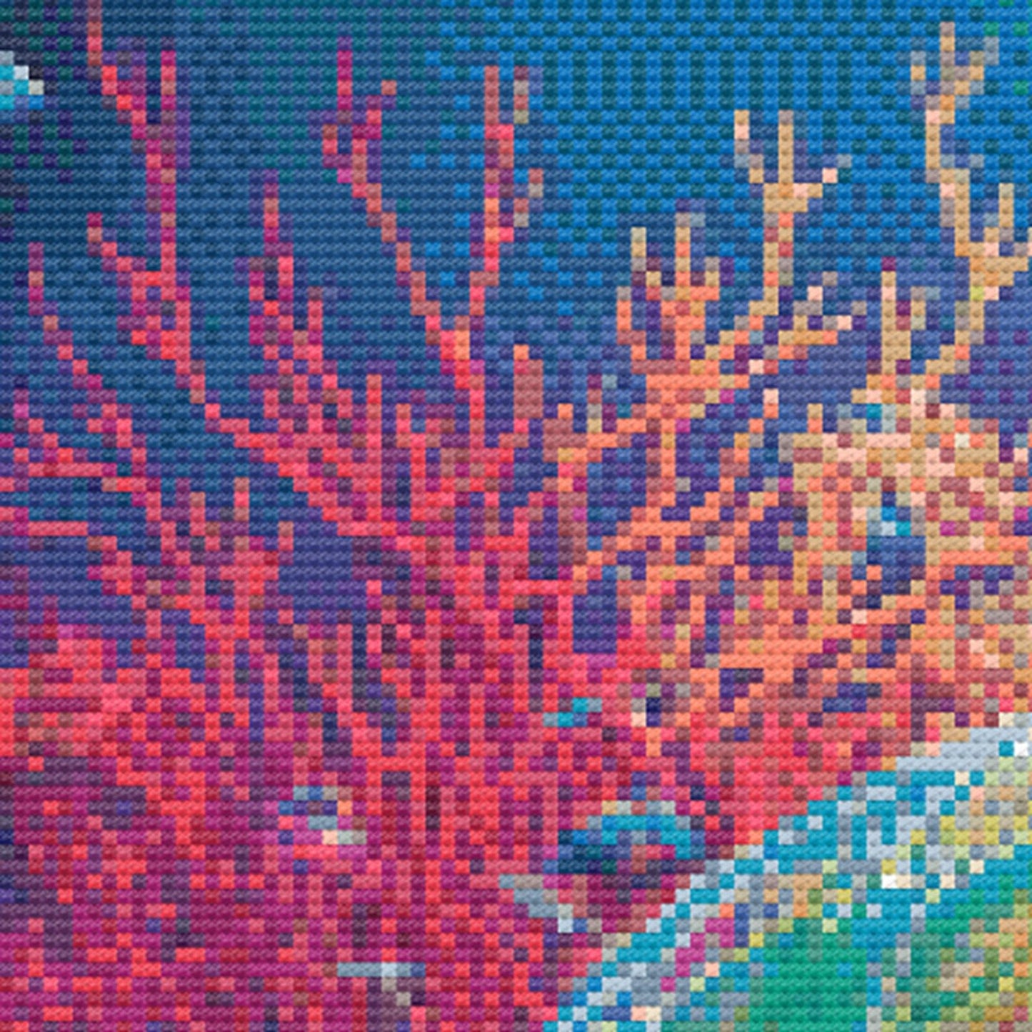 Sea Turtle Cross Stitch Pattern - Colorful Coral Turtles Counted Cross-Stitch - Pattern Keeper Compatible Chart - Digital Download PDF File