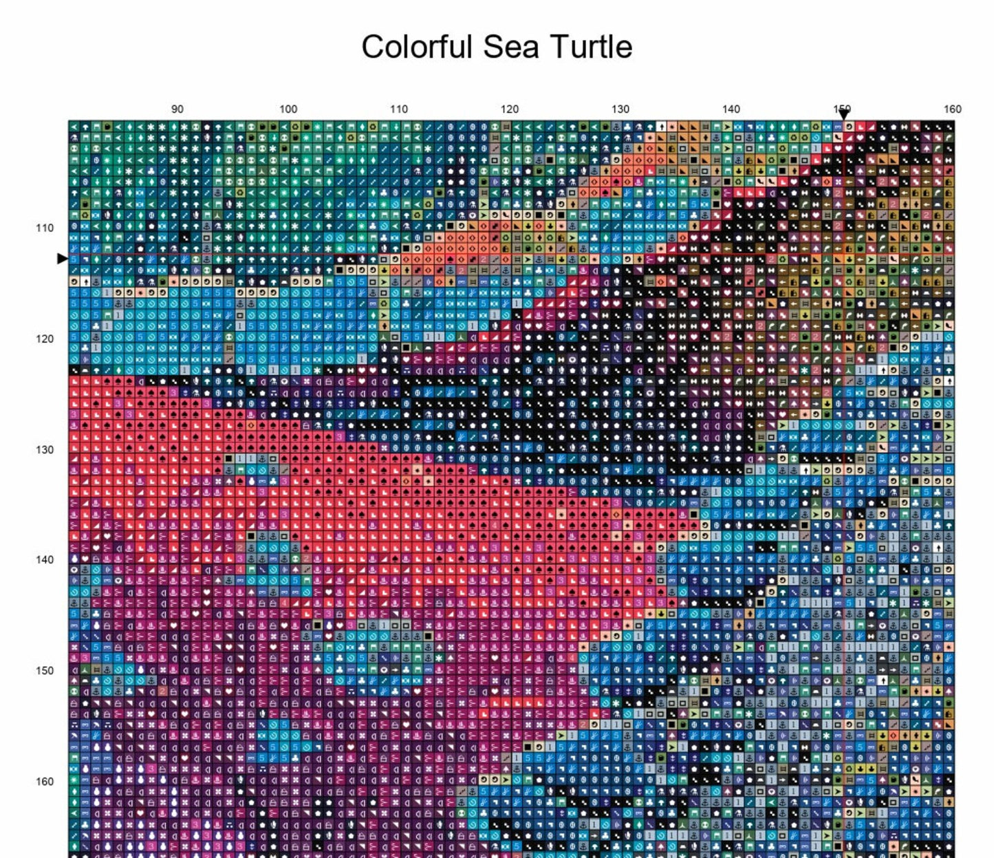 Sea Turtle Cross Stitch Pattern - Colorful Coral Turtles Counted Cross-Stitch - Pattern Keeper Compatible Chart - Digital Download PDF File