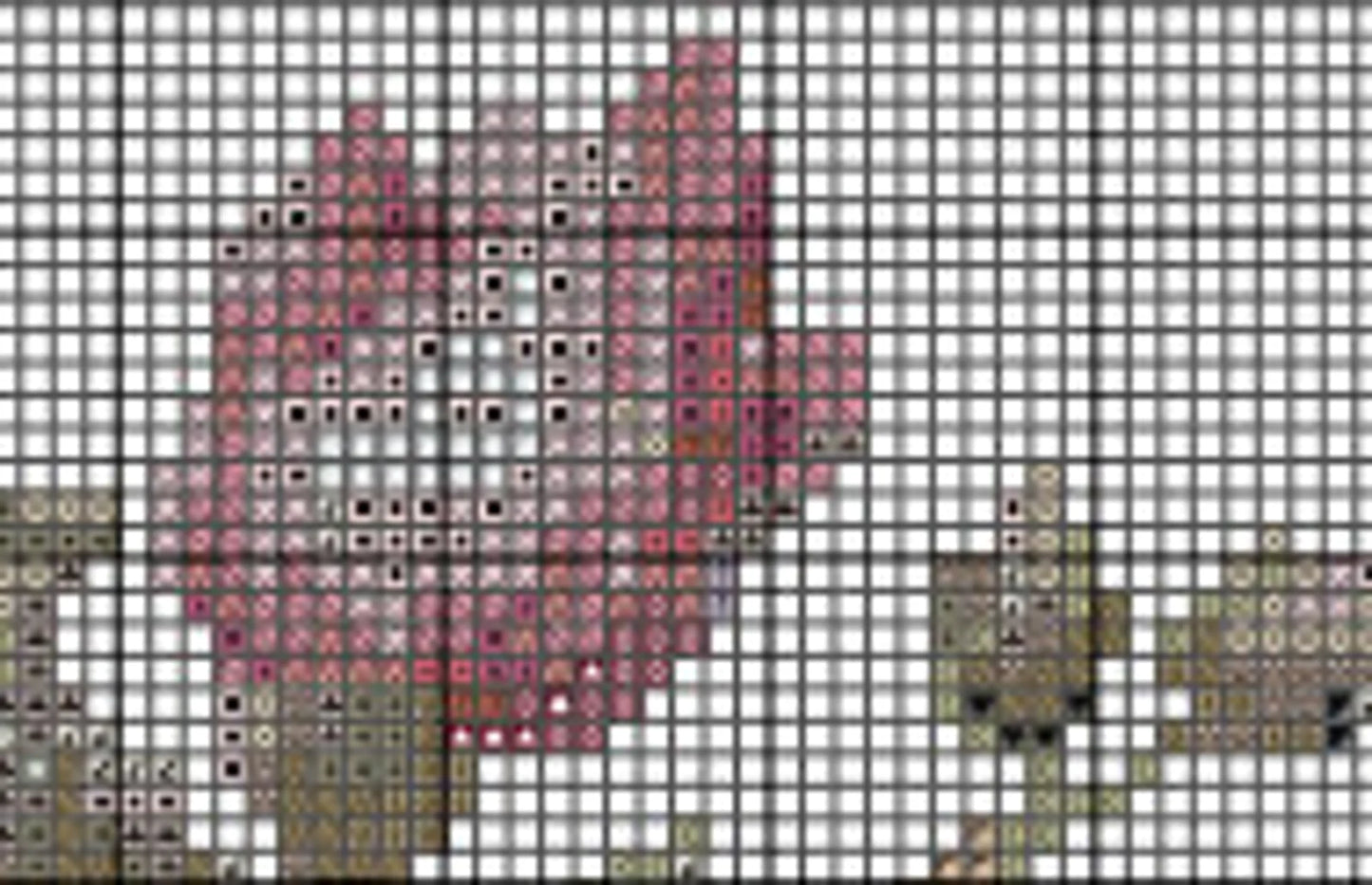 Pink roses bouquet cross stitch pattern PDF, flowers counted art, modern spring floral embroidery, nature design chart instant download