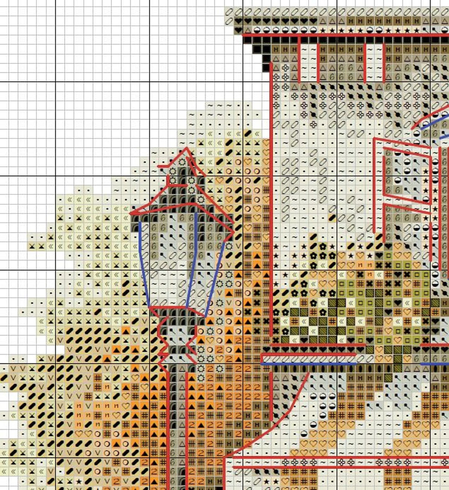 Autumn Cafe PDF Pattern Cross Stitch Nature House Town Embroidery Instant Digital Download