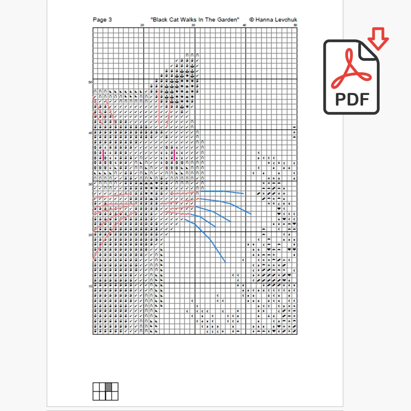 Set of Two Black Cat Cross Stitch Pattern, Cat Cross Stitch, punto de cruz, Cross Stitch Pattern Flower, punto de cruz