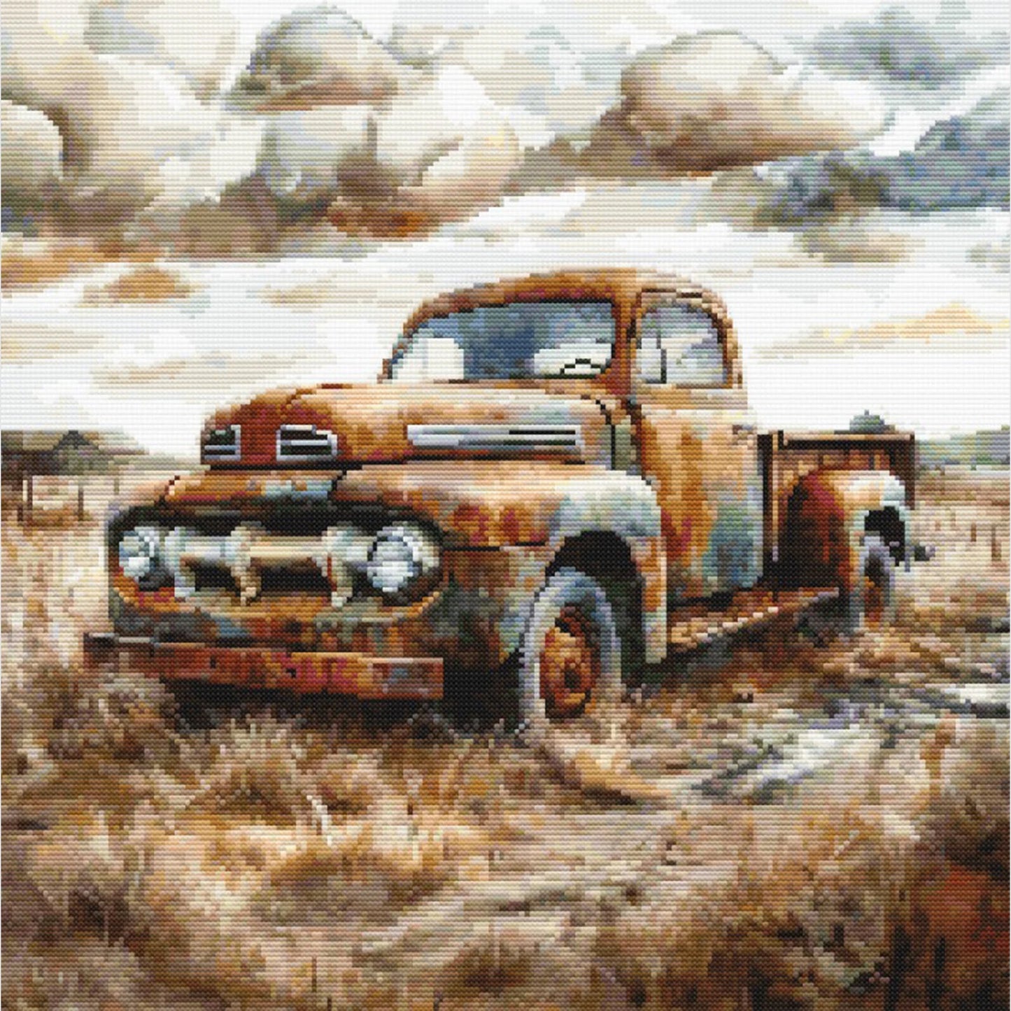 Vintage Farm Truck Cross Stitch Pattern - Rustic Pickup Cross Stitch Design for Stitching Enthusiasts. Digital PDF Download