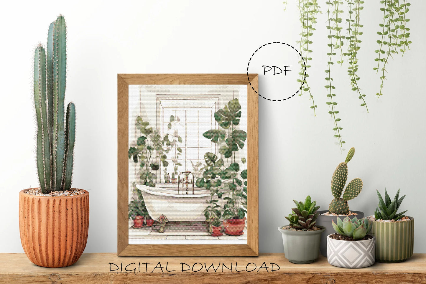 Plants Cross Stitch Pattern | Cactus Cross Stitch | Plants Embroidery Pattern | Boho Cross Stitch | Home Cross Stitch | Instant Download PDF