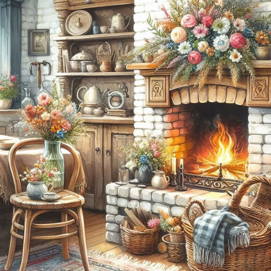 Cross Stitch Rustic Kitchen Full Coverage