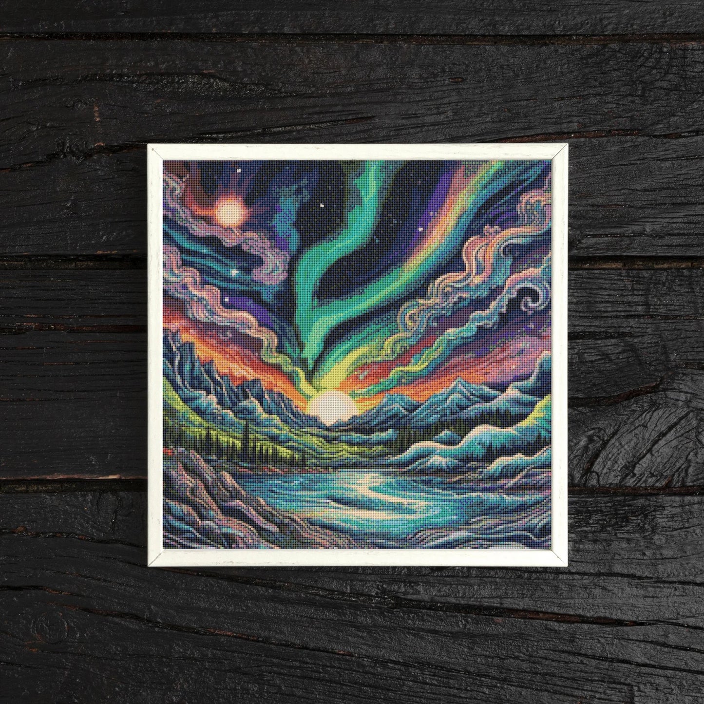 Northern Lights Sky Cross Stitch Pattern - PDF Download