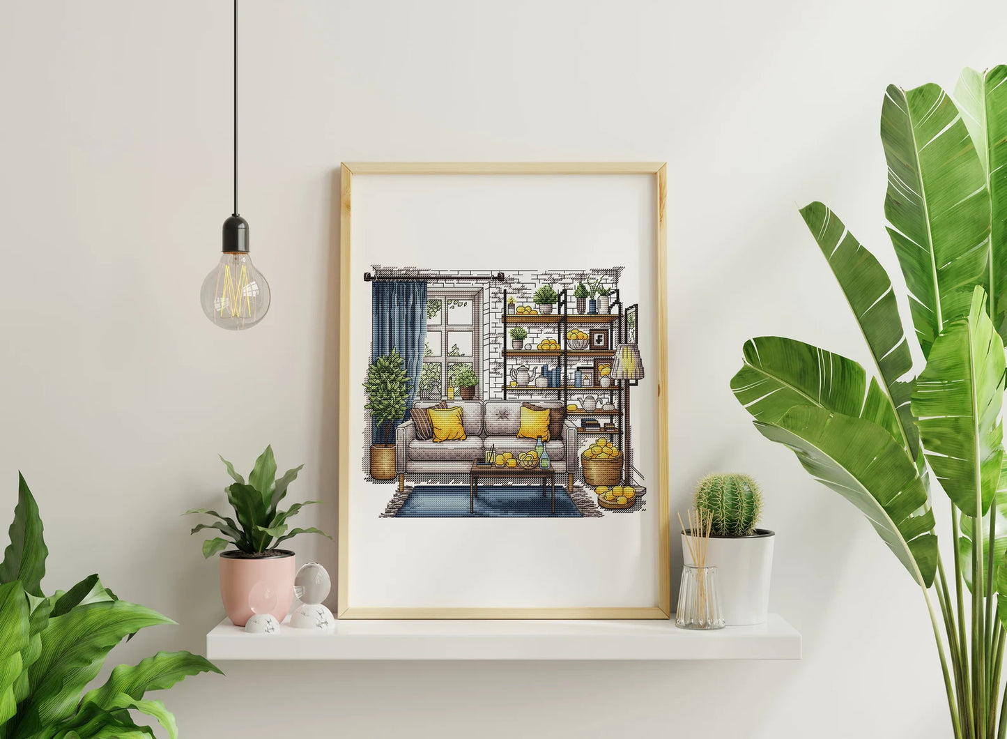 Cross Stitch Patterns, Lemons cross pattern, Interior embroidery, Decorative embroidery, Lemons room embroidery