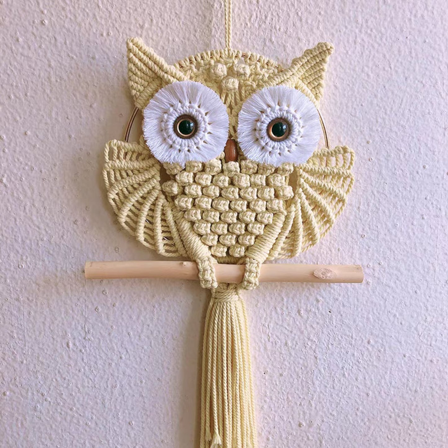 Beginner Level / PDF Macrmae Patterns for Owl Wall Hanging / Pdf Tutorial for How to Macrame Owl Hanging, Macrame PDF Instruction