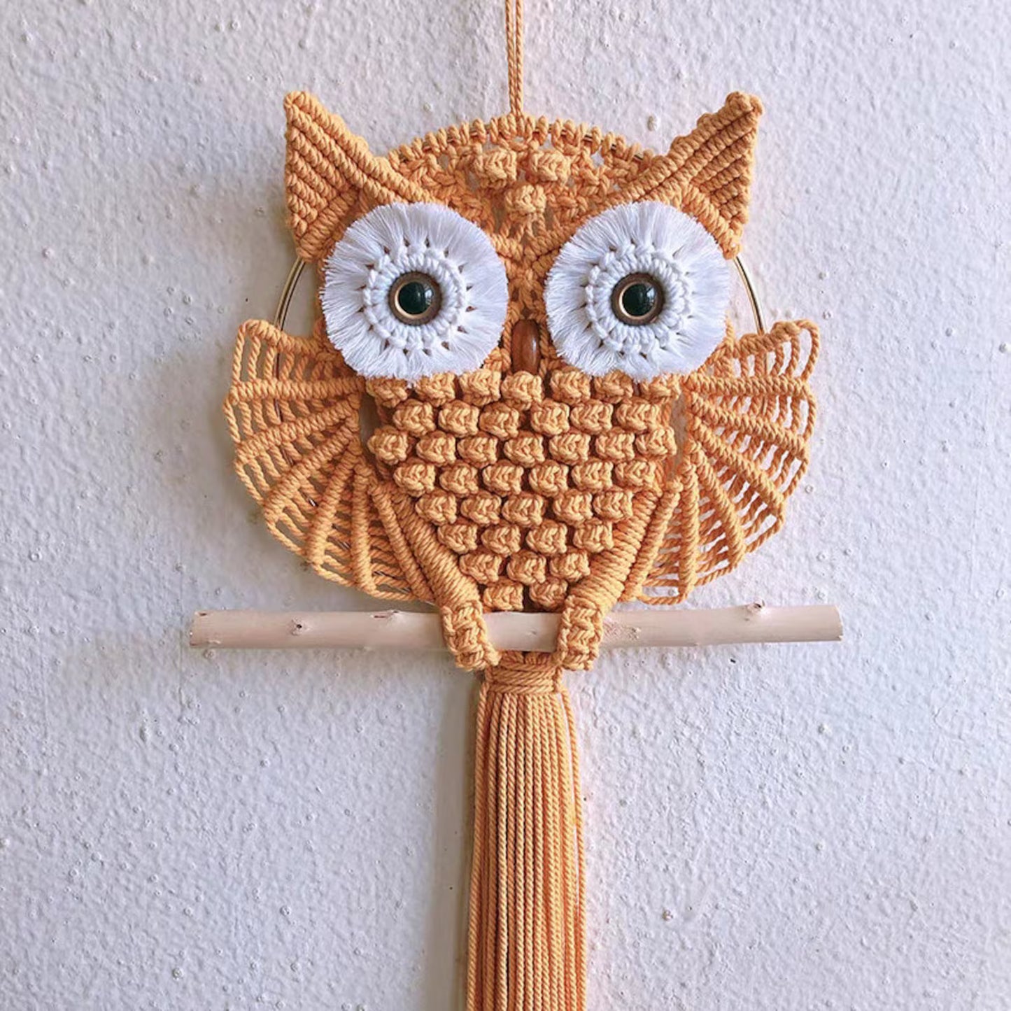 Beginner Level / PDF Macrmae Patterns for Owl Wall Hanging / Pdf Tutorial for How to Macrame Owl Hanging, Macrame PDF Instruction