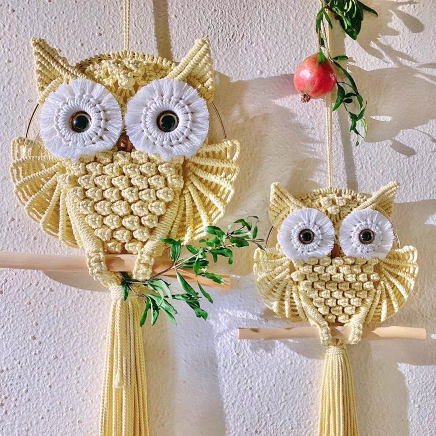 Beginner Level / PDF Macrmae Patterns for Owl Wall Hanging / Pdf Tutorial for How to Macrame Owl Hanging, Macrame PDF Instruction