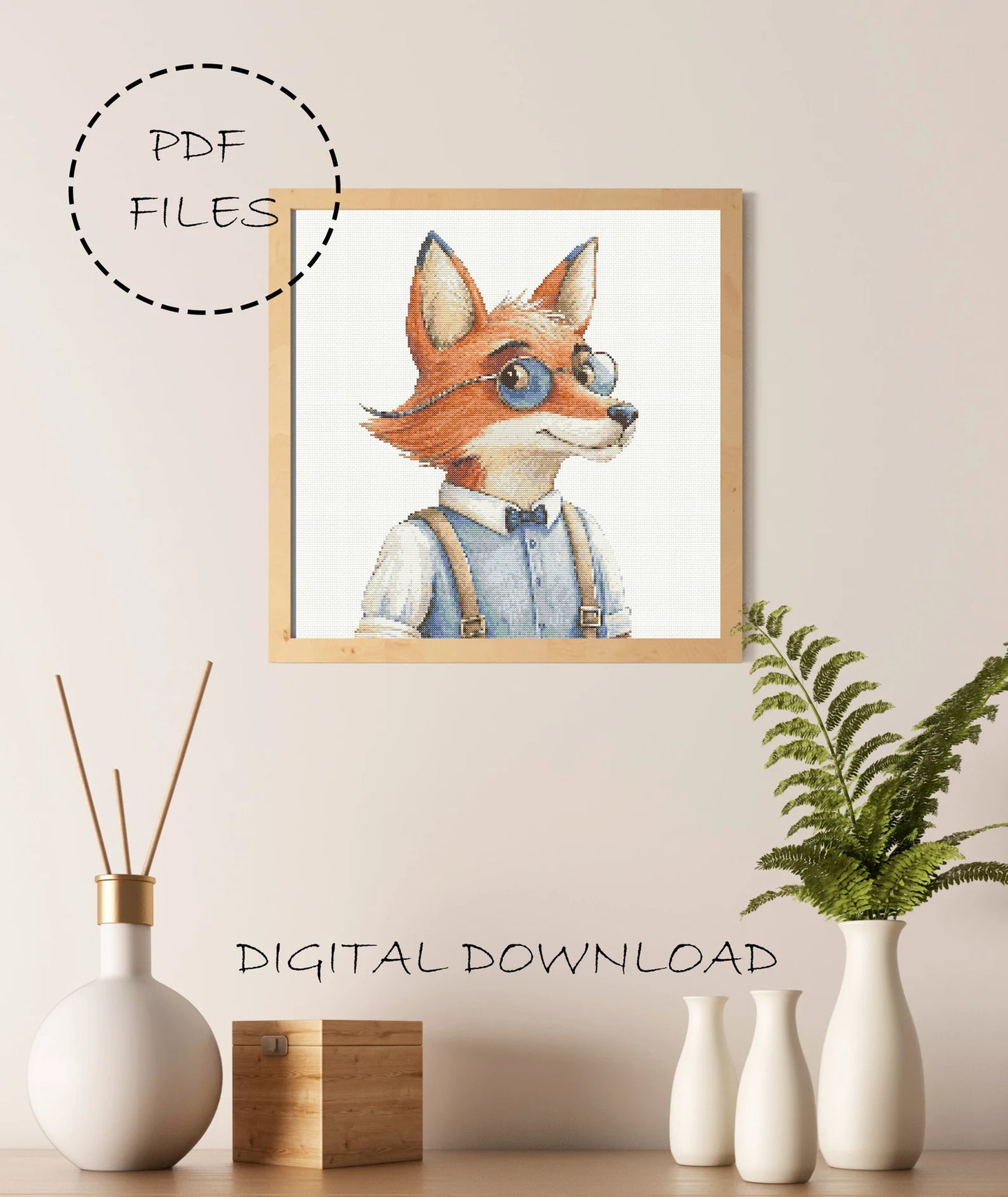 Fox Cross Stitch | Fox Cross Stitch Pattern | Baby Cross Stitch Kit | Fox Embroidery Design | Baby Embroidery Pattern