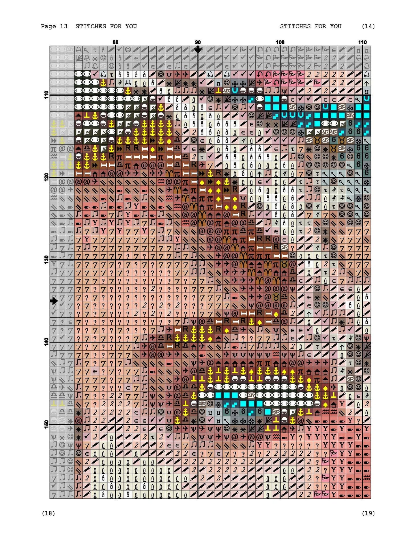 Girl with flower Hat - Counted Cross Stitch Patterns - Printable Chart PDF Format Needlework Embroidery Crafts DIY DMC color