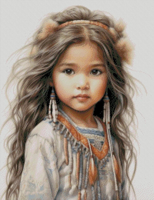 Little Girl - Counted Cross Stitch Patterns - Printable Chart PDF Format Needlework Embroidery Crafts DIY DMC color