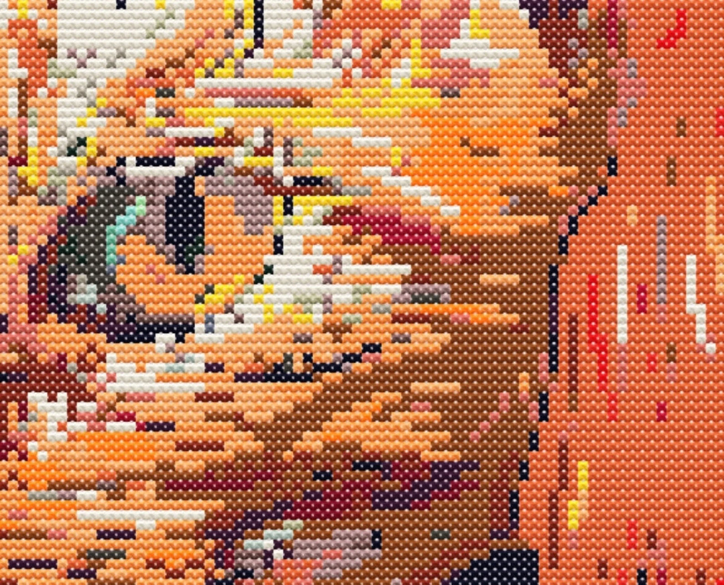 Self Portrait Cat Cross Stitch Sewing Modern Embroidery Pattern Instant DMC Download Funny Snarky Cute Beginner Van Gogh Edvard Monk Kitten
