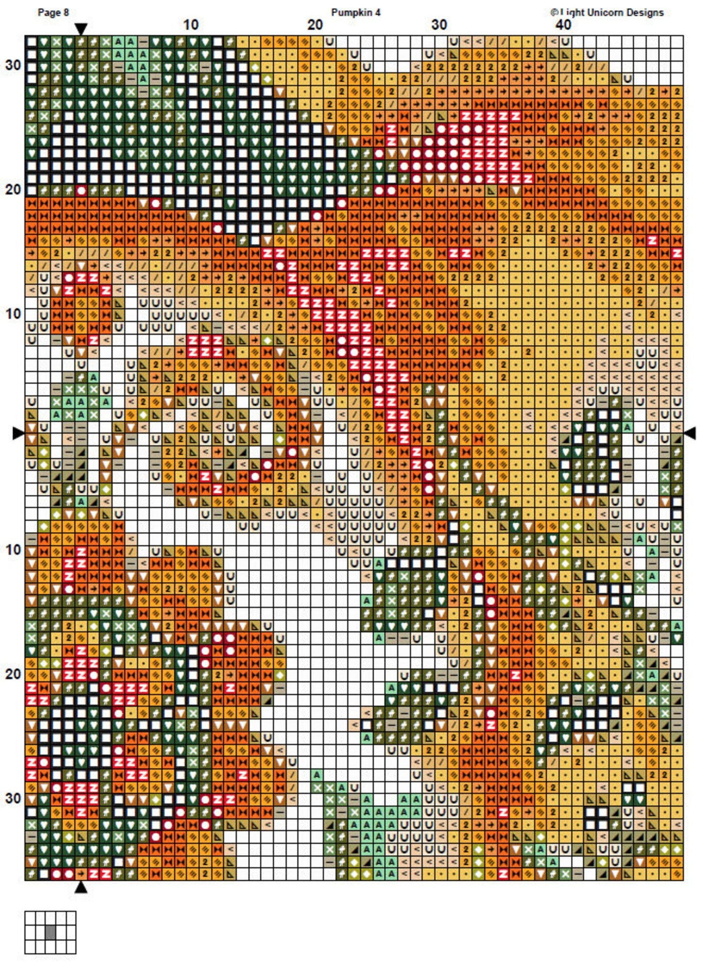 Pumpkin Cross Stitch Pattern 4 Instant PDF Download - Autumn Watercolor Cross Stitch Pattern - Halloween Cross Stitch Pattern