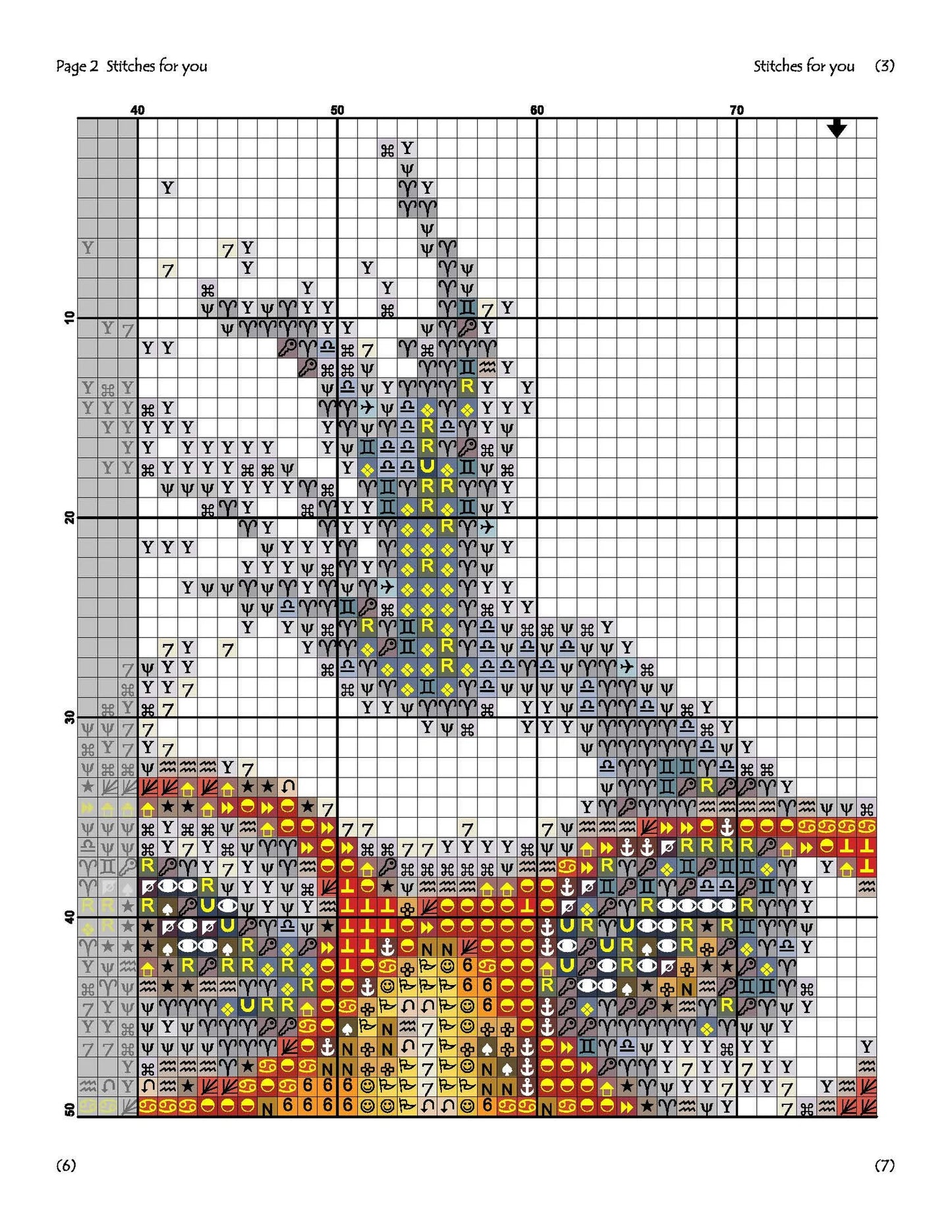 Chicken Couple - Counted Cross Stitch Patterns - Printable Chart PDF Format Needlework Embroidery Crafts DIY DMC color
