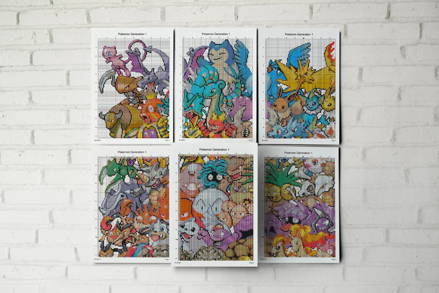 Pokemon Generation 1 Pattern Keeper Cross Stitch. PDF Files.