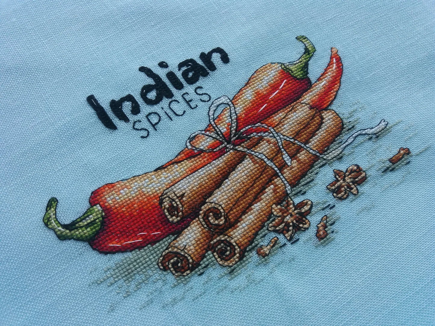Cross-stitch scheme Spices of India Embroidery pattern PDF