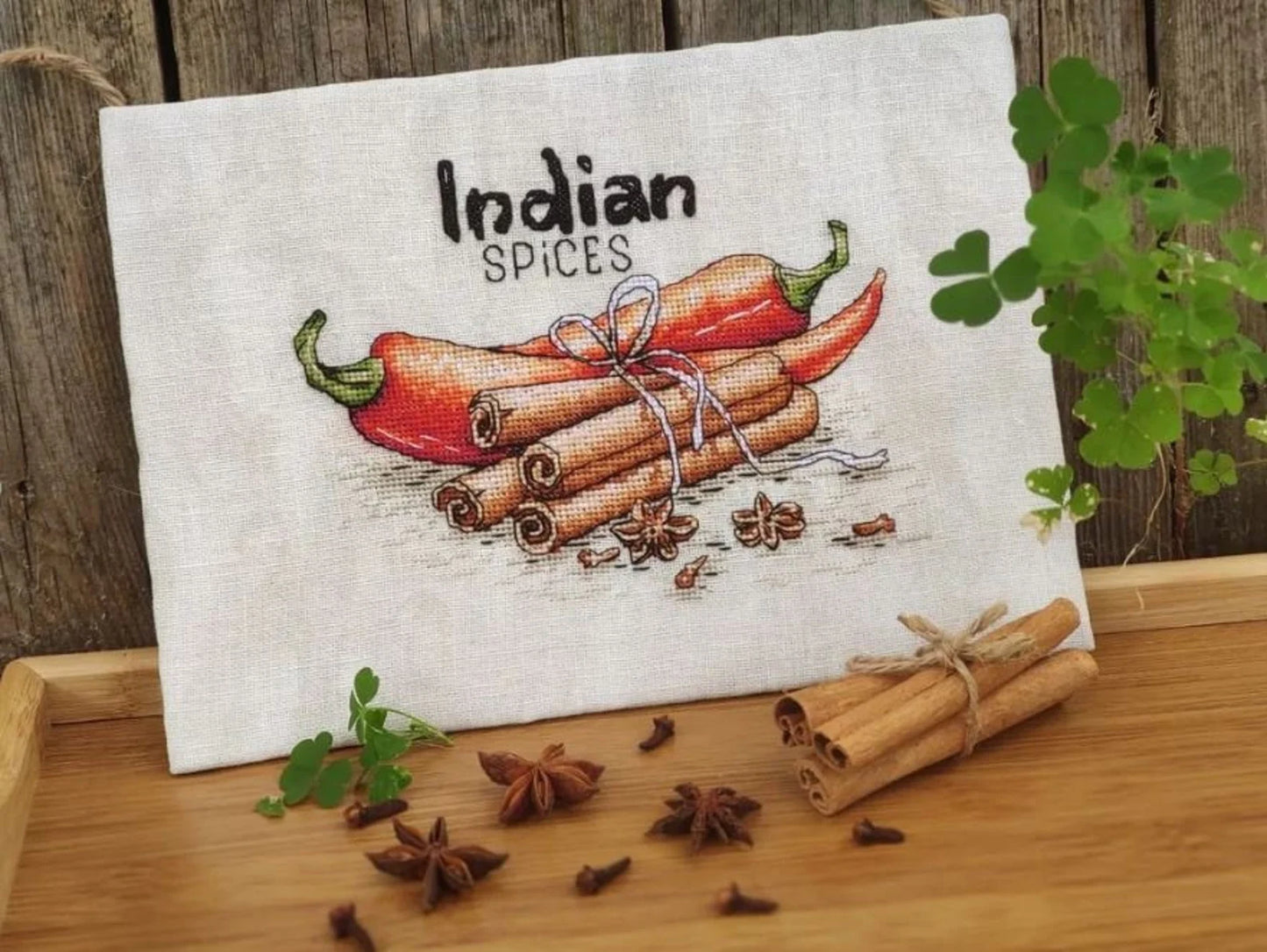 Cross-stitch scheme Spices of India Embroidery pattern PDF