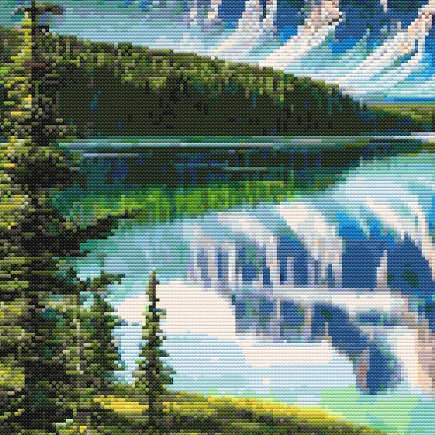 Majestic Moose Under Northern Lights Cross Stitch Pattern. Wildlife Aurora Borealis Northern Lights Embroidery Design. Digital PDF Download.