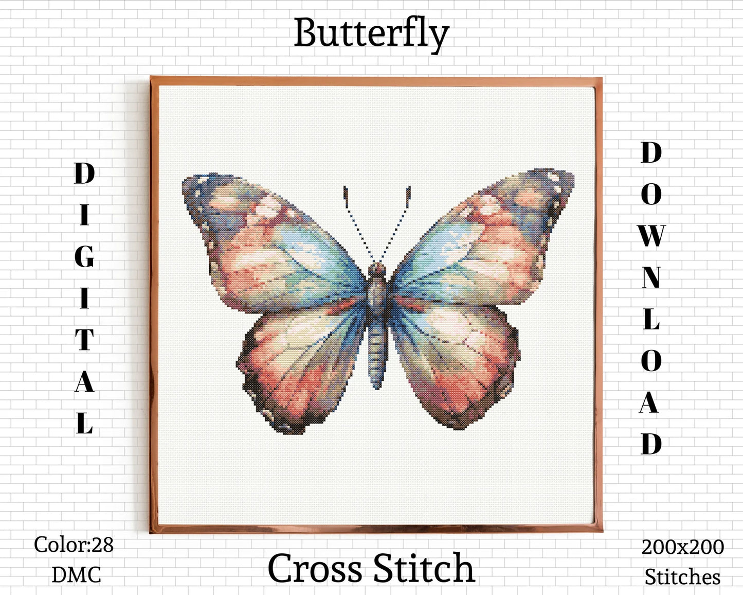 Butterfly Cross Stitch Pattern | Butterfly Embroidery Design | Butterfly Cross Stitch | Butterfly Cross Stitch Kit