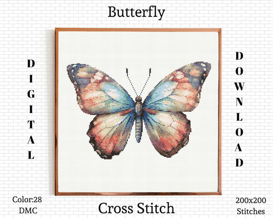 Butterfly Cross Stitch Pattern | Butterfly Embroidery Design | Butterfly Cross Stitch | Butterfly Cross Stitch Kit