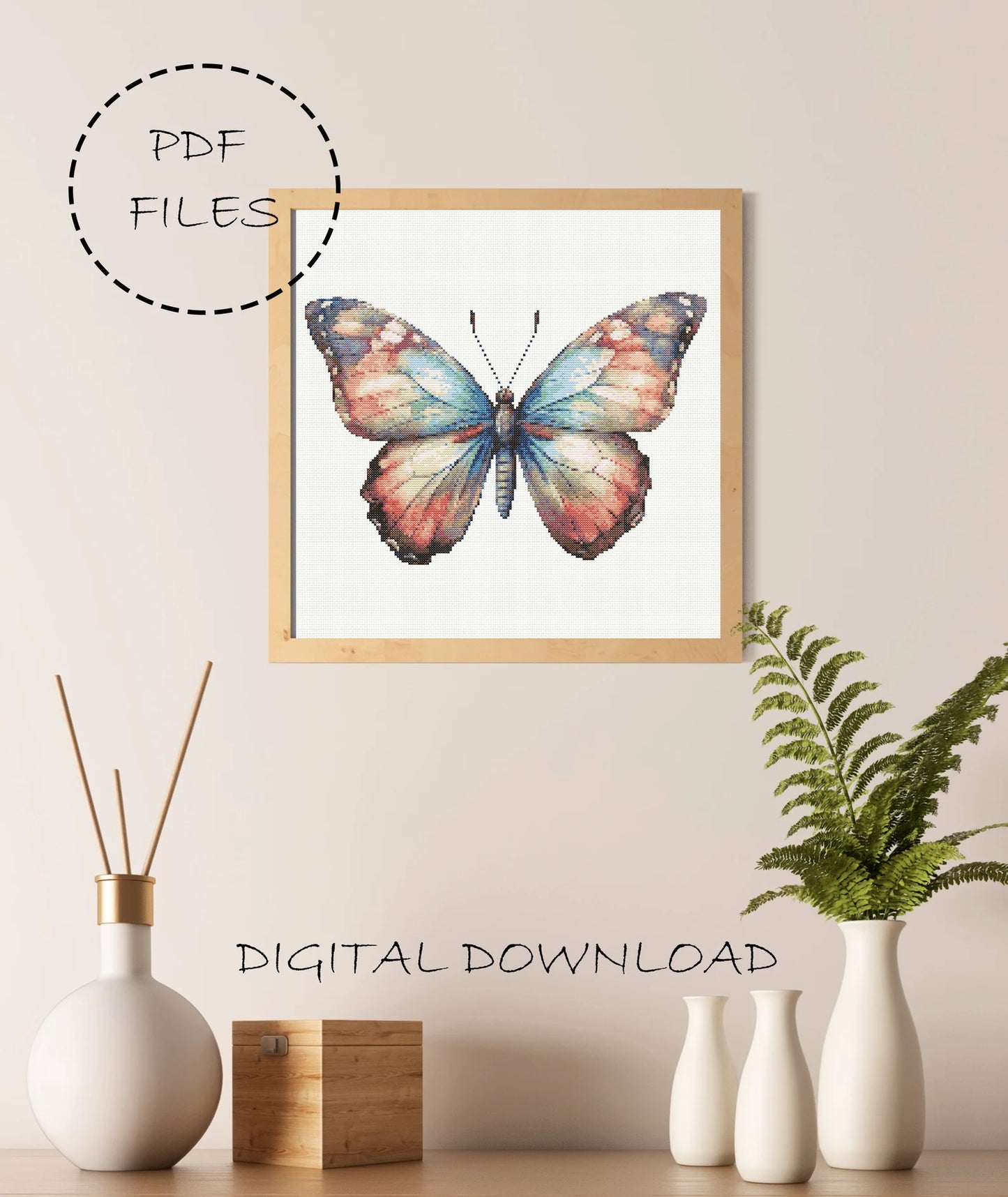 Butterfly Cross Stitch Pattern | Butterfly Embroidery Design | Butterfly Cross Stitch | Butterfly Cross Stitch Kit