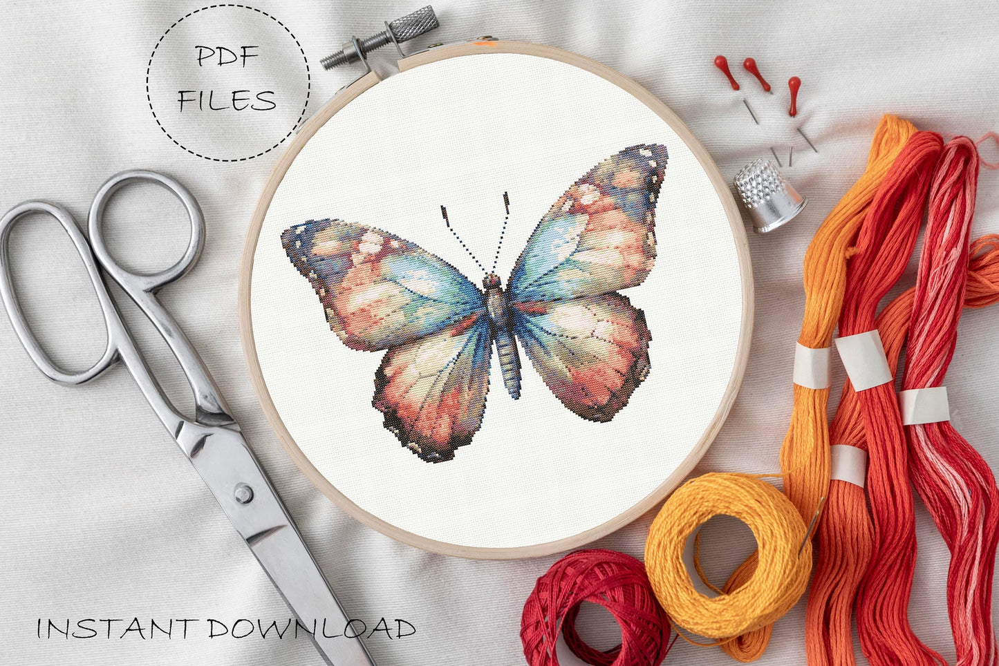 Butterfly Cross Stitch Pattern | Butterfly Embroidery Design | Butterfly Cross Stitch | Butterfly Cross Stitch Kit