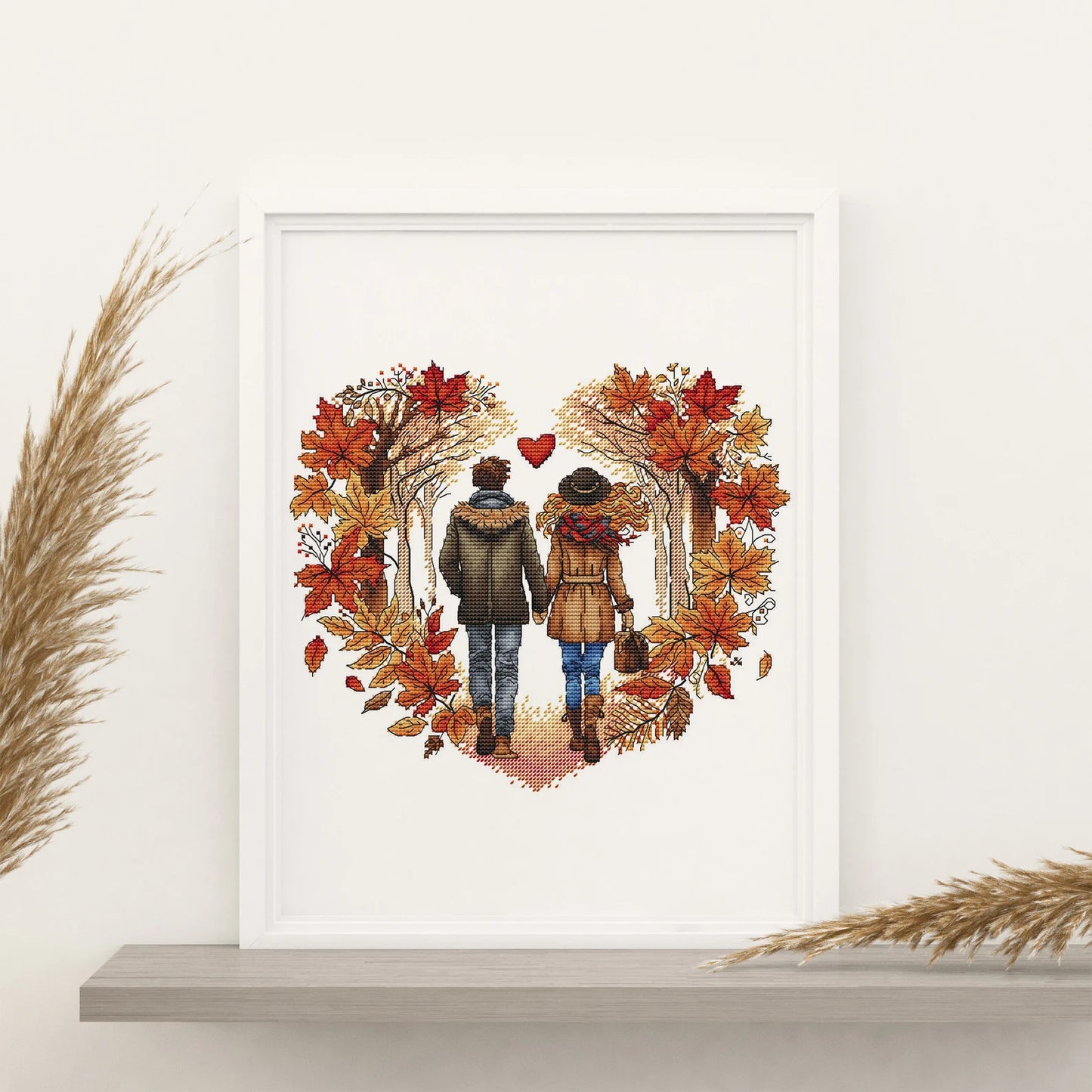 Autumn Cross Stitch Pattern PDF, Autumn Leaves Embroidery, Funny Gift, Embroidery Design Digital File, Autumn love Hand Embroidery