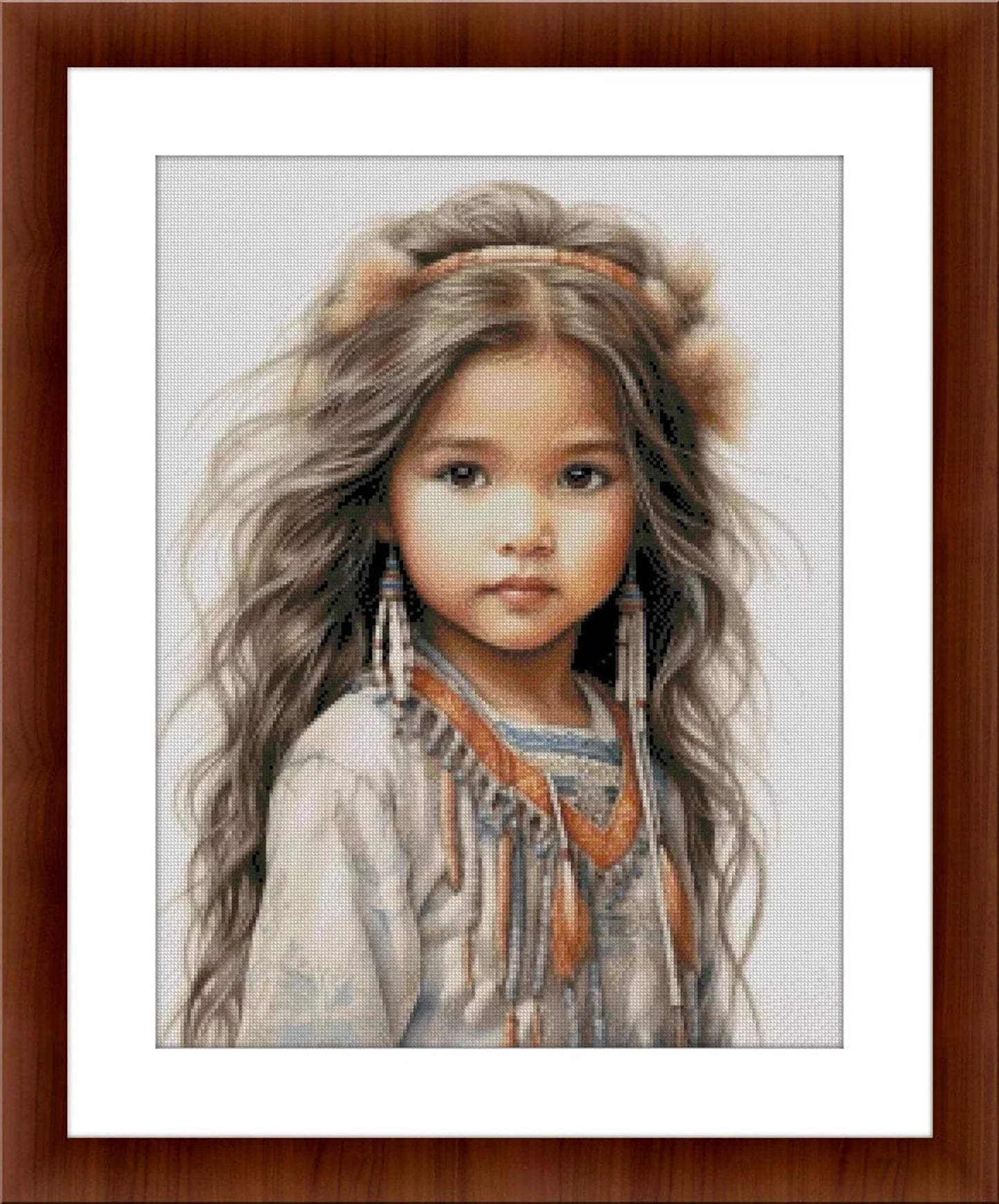 Little Girl - Counted Cross Stitch Patterns - Printable Chart PDF Format Needlework Embroidery Crafts DIY DMC color